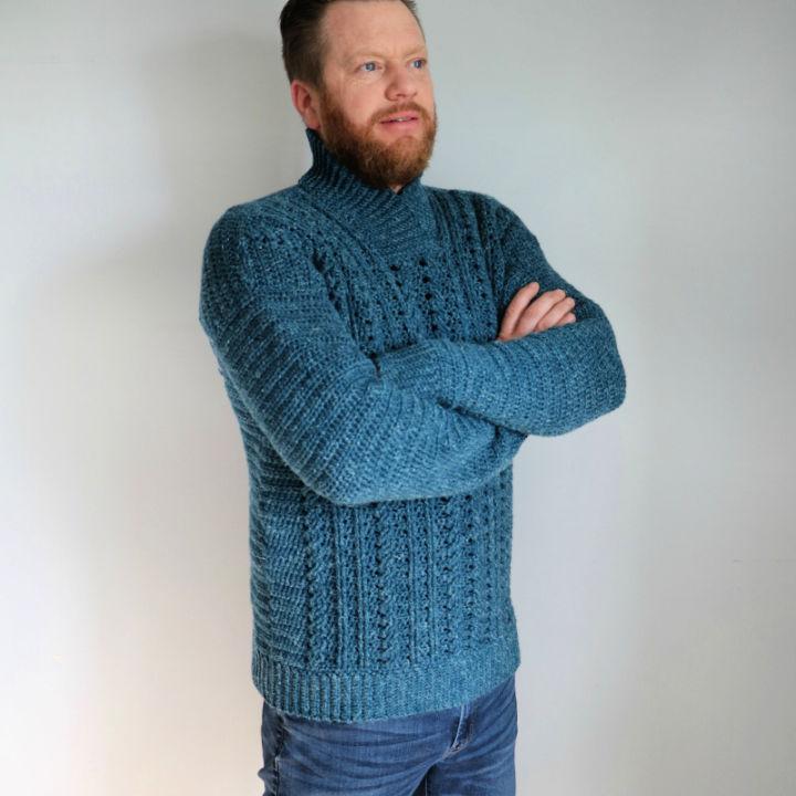 Crochet Dapper Dad Pullover Sweater Pattern