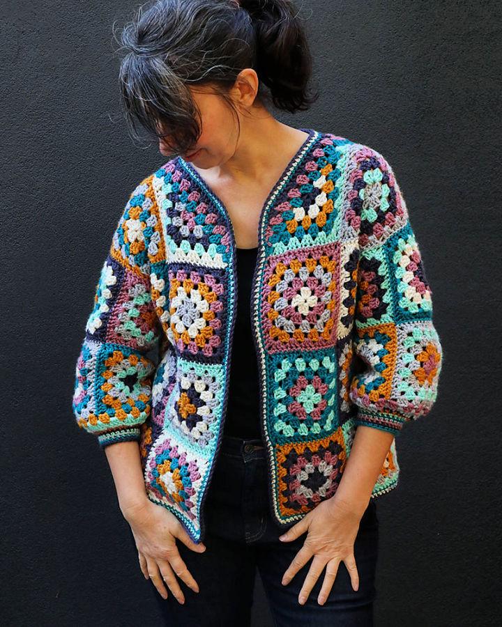Crochet Everyday Granny Square Cardigan Layout