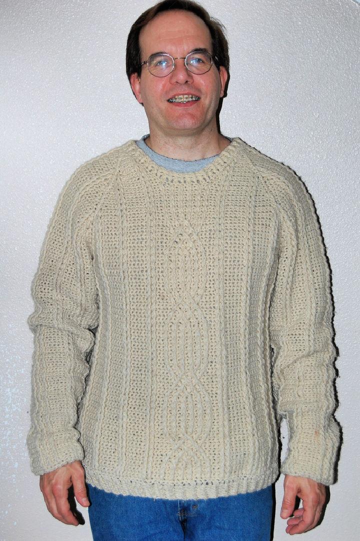 Crochet Fisherman Pullover Sweater Pattern