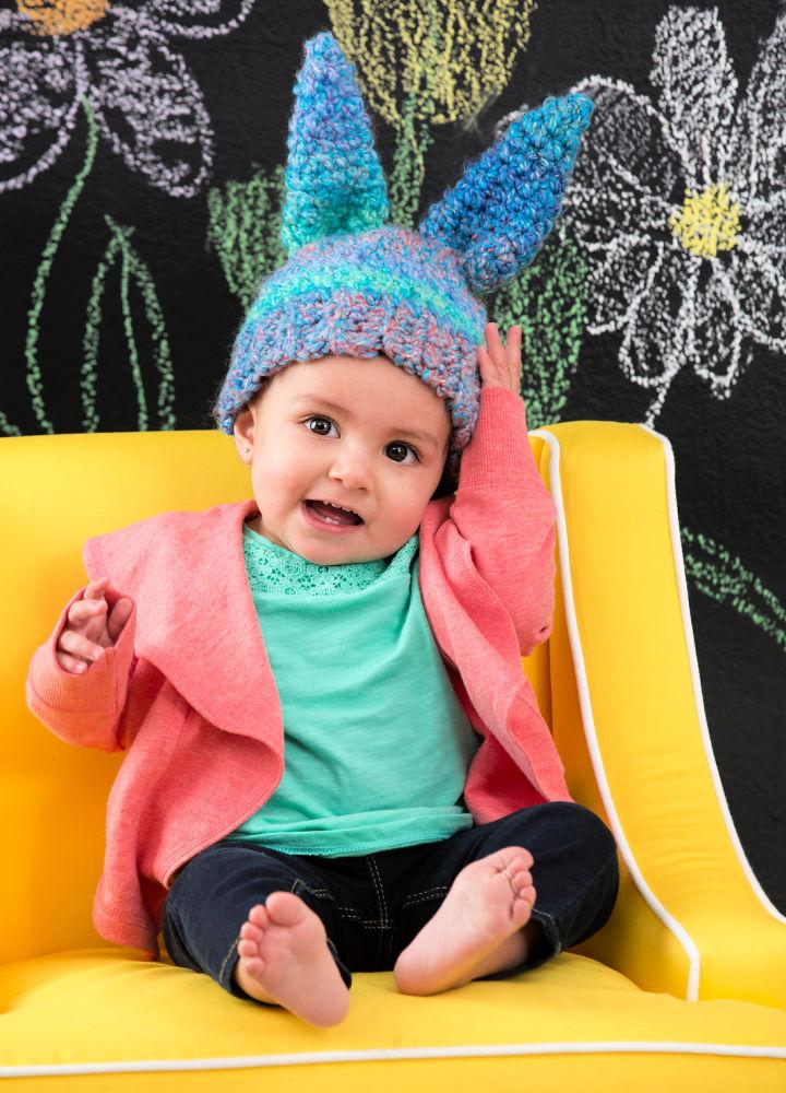 Crochet Fluffy Bunny Ears Hat Pattern