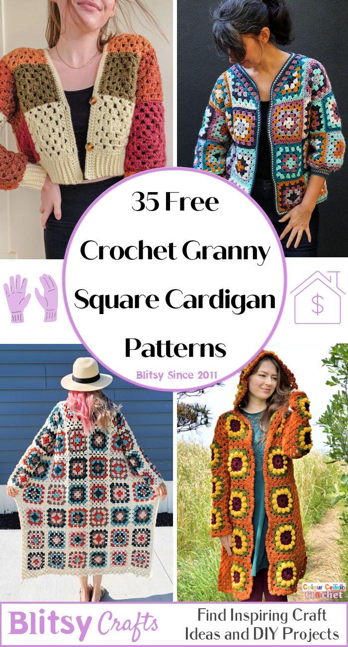 35 Free Crochet Granny Square Cardigan Patterns - -Step by Step Pattern for Beginners