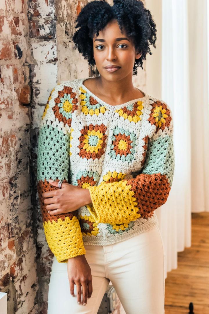 Crochet Granny Square Pullover Pattern
