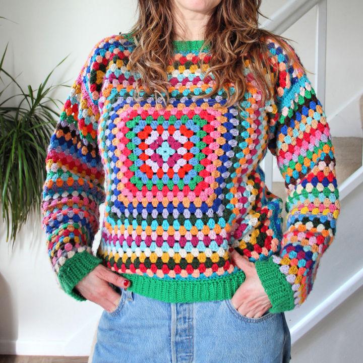 Crochet Granny Square Sweater Pattern