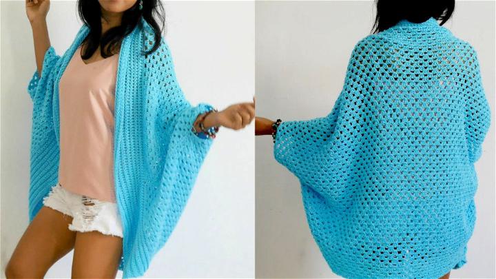 Crochet Granny Stitch Cardigan From a Rectangle