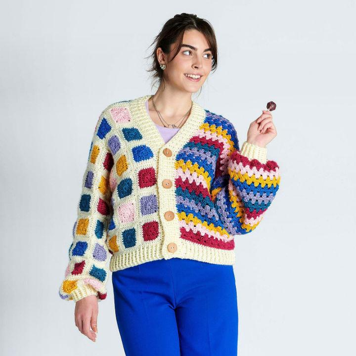Crochet Half and Half Cardigan Pattern