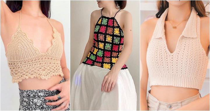 Bonita easy halter top free crochet pattern for beginner - Jenny