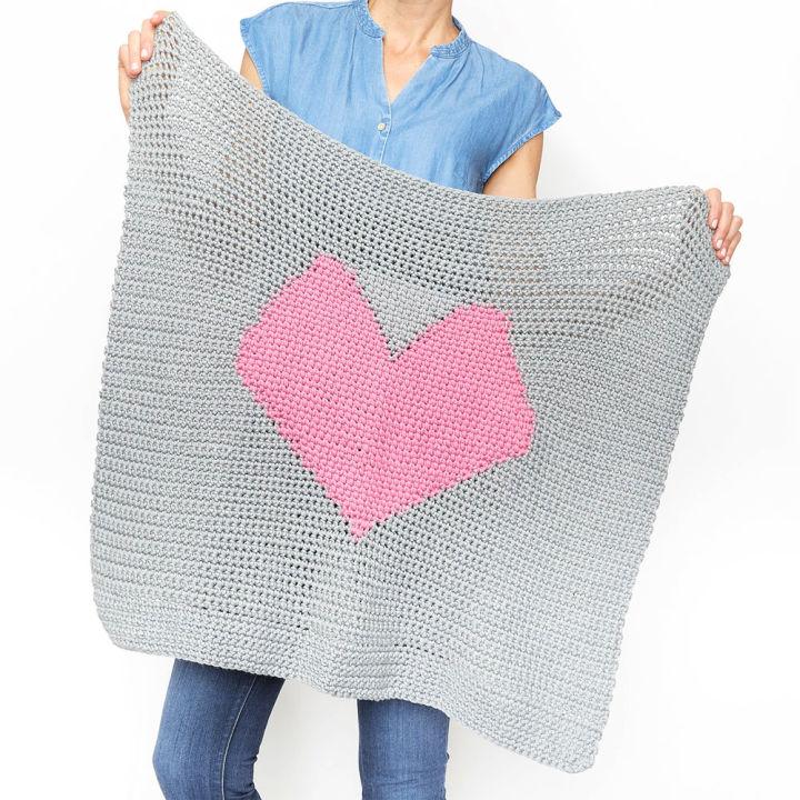Crochet Heart Graphgan Baby Blanket Pattern
