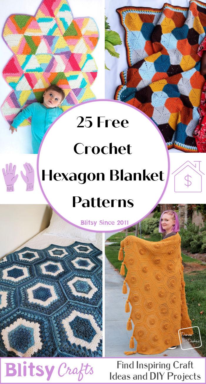 25 Free Crochet Hexagon Blanket Patterns - Easy Crochet Hexagon Blanket Pattern