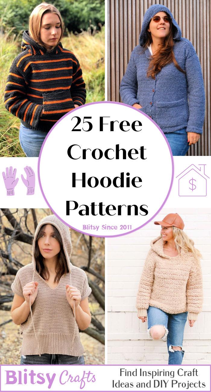 25 Free Crochet Hoodie Patterns - Easy Crochet Hoodie Pattern
