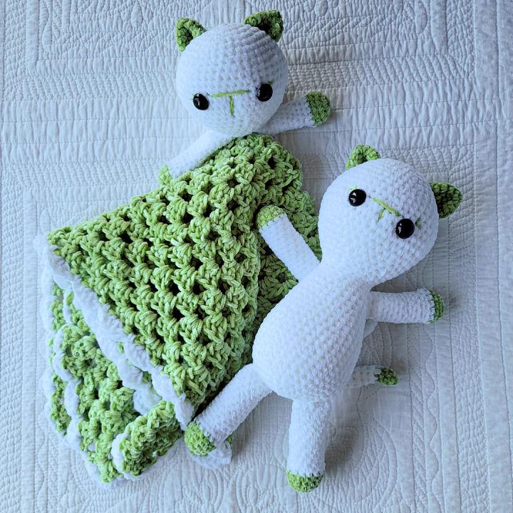 Crochet Kitten Baby Lovey Blankie Pattern