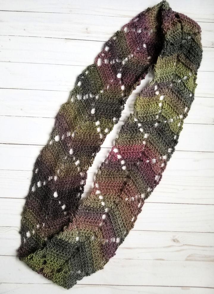 Crochet Lacy Leaves Lightweight Scarf Pattern