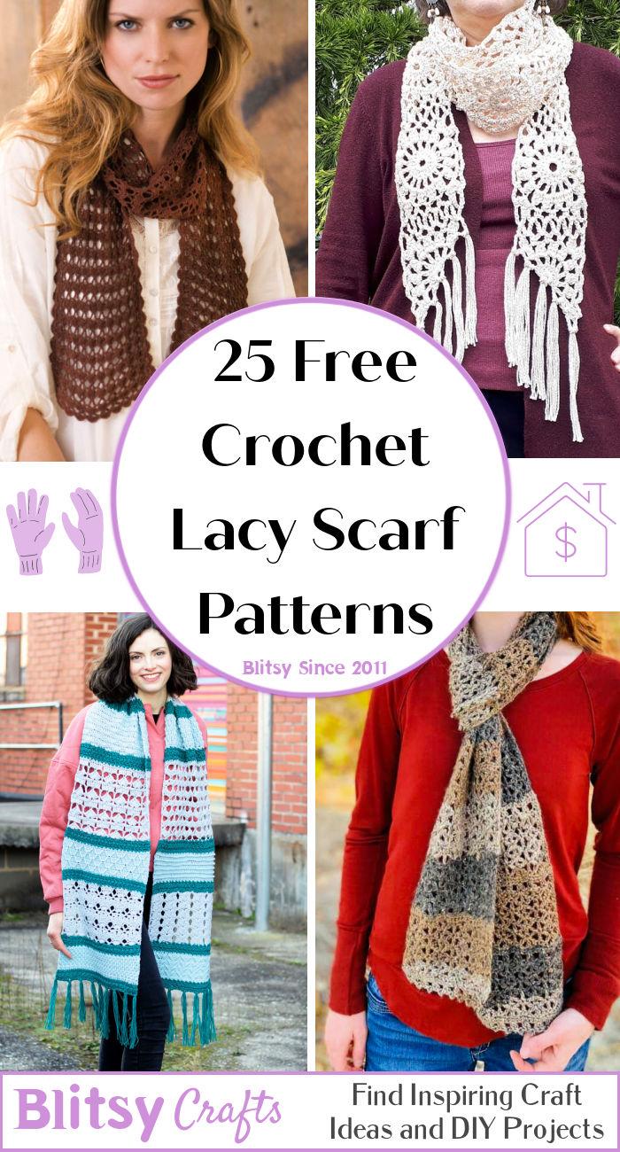Crochet Lacy Scarf Patterns