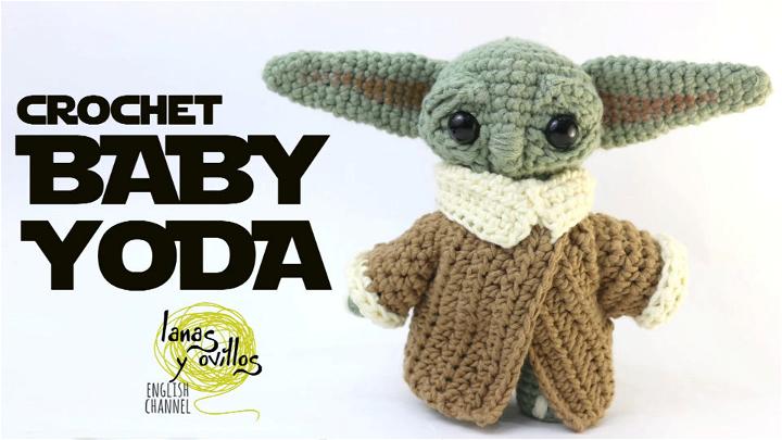 Crochet Large Baby Yoda With Ears Pattern
