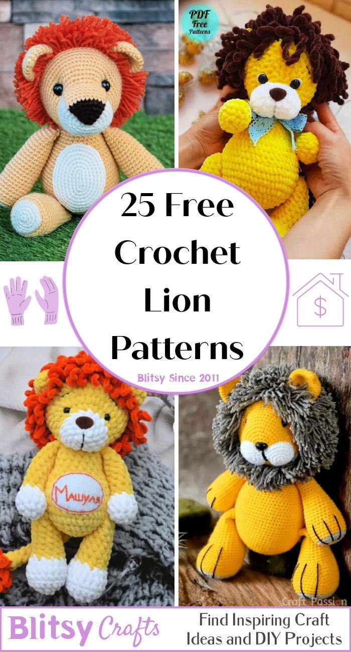 25 Free Crochet Lion Patterns (Crochet Lion Amigurumi Pattern)