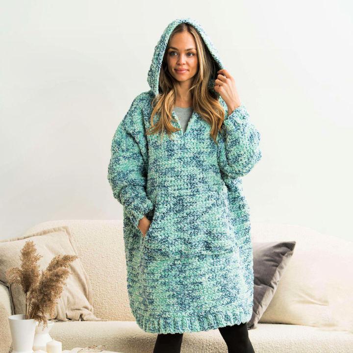 Crochet Lounge Around Blanket Hoodie Pattern