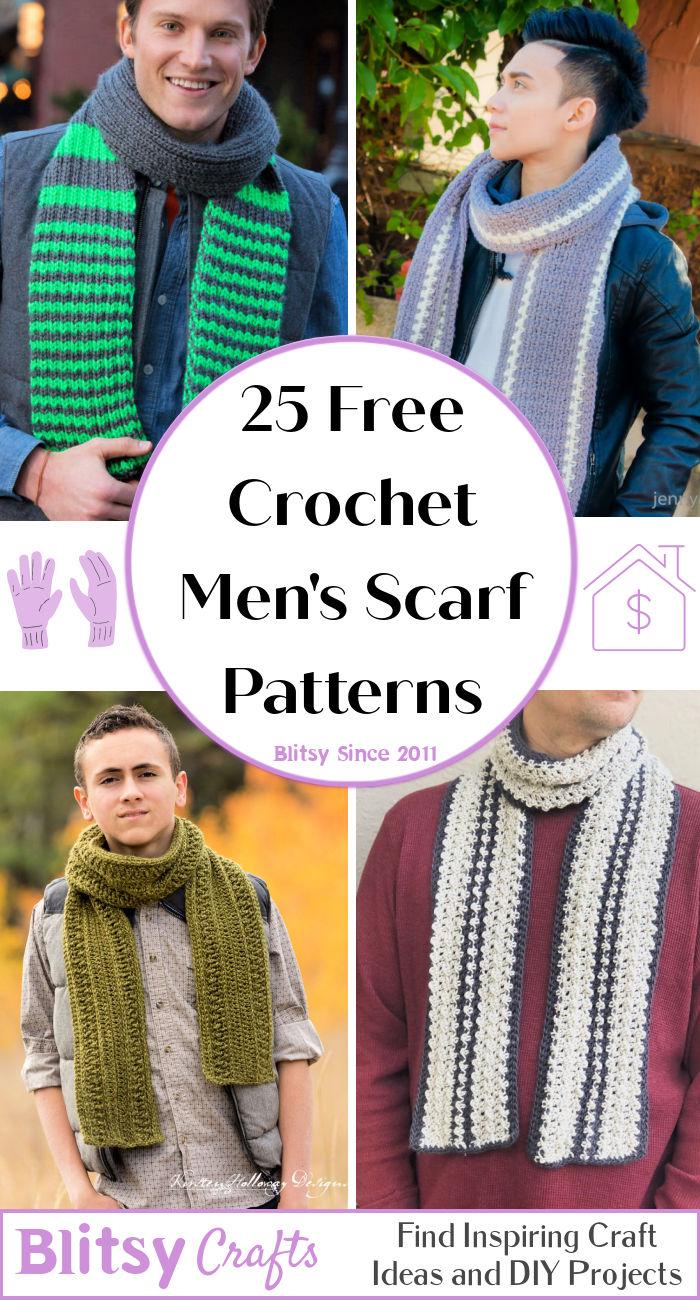 25 Free Mens Crochet Scarf Patterns - Easy Crochet Mens Scarf Pattern