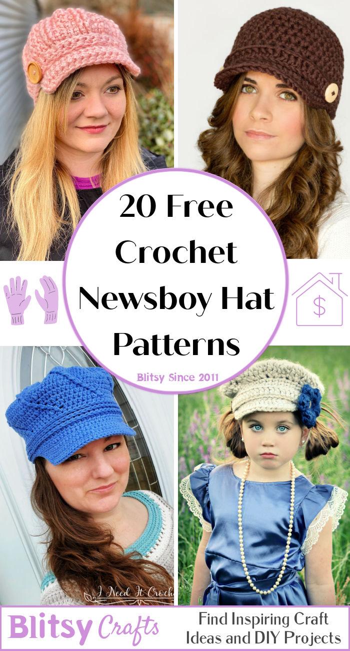 20 Free Crochet Newsboy Hat Patterns (Cap Pattern) Blitsy