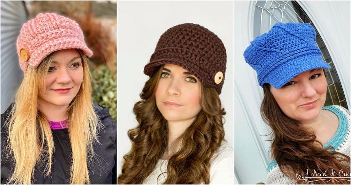 Crochet Newsboy Hat