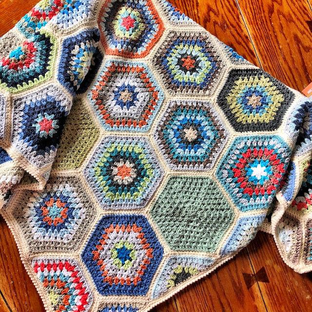 Crochet Painted Hexagons Quilt Pattern