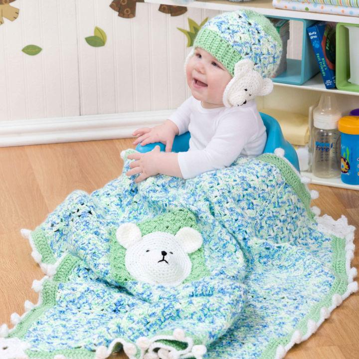 Crochet Polar Bear Baby Blanket for Boy