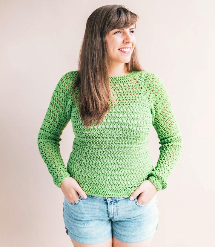 Crochet Pucker Pullover Sweater Pattern