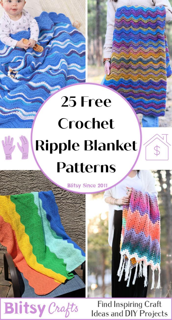 25 Free Crochet Ripple Blanket Patterns (Crochet Wavy Blanket Pattern)