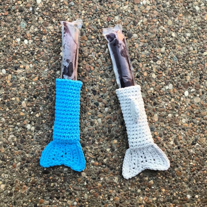 Crochet Shark Mermaid Popsicle Holder Pattern