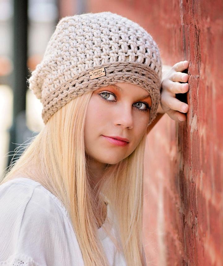 Crochet Signature Slouchy Hat Pattern for Womens