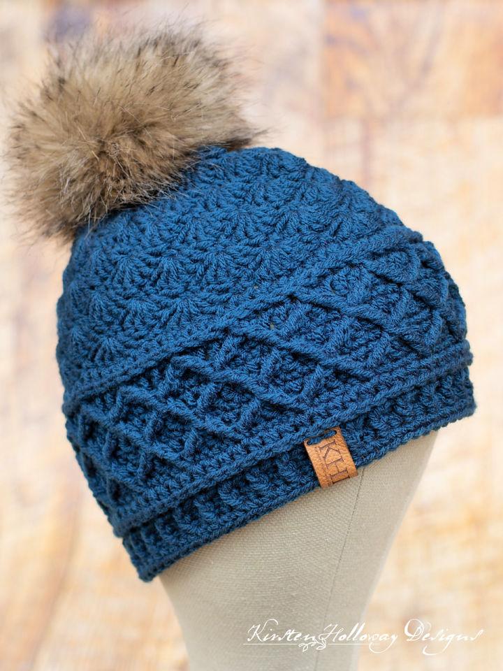 Crochet Snow Country Ski Winter Hat Pattern