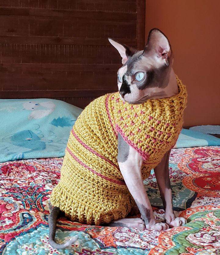 Crochet Sphynx Cat in Sweater Pattern