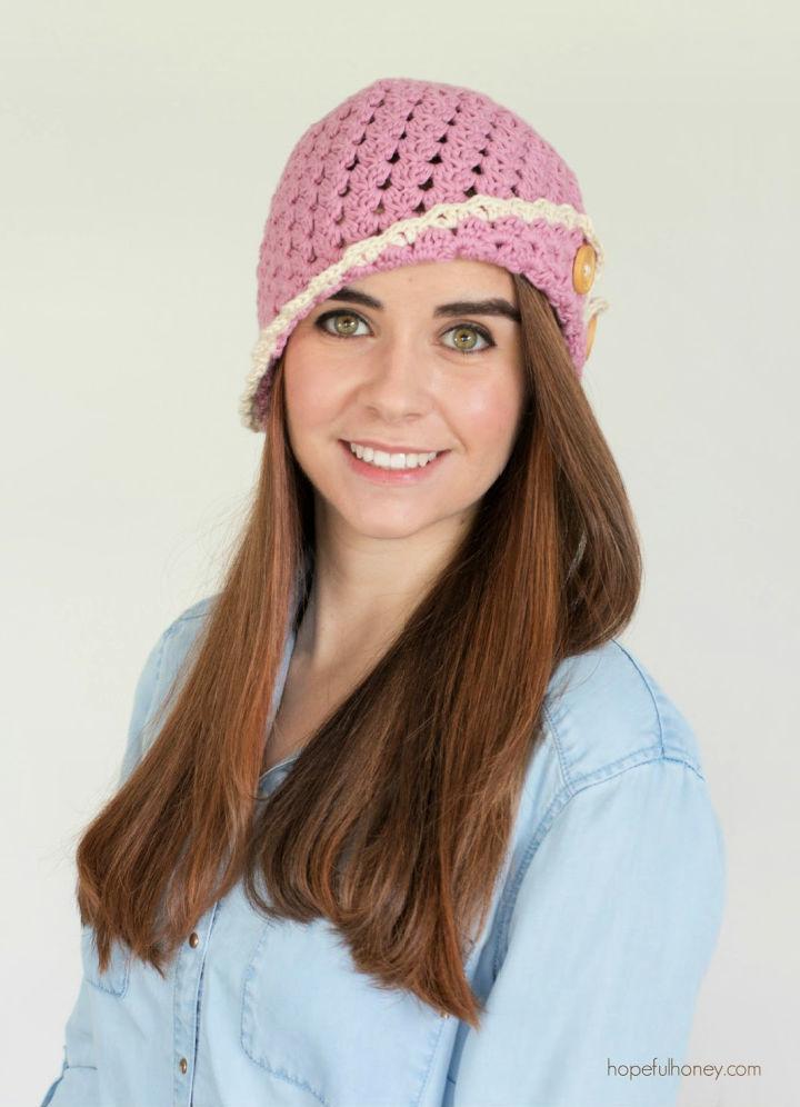 Crochet Strawberry Eclair Cloche Hat