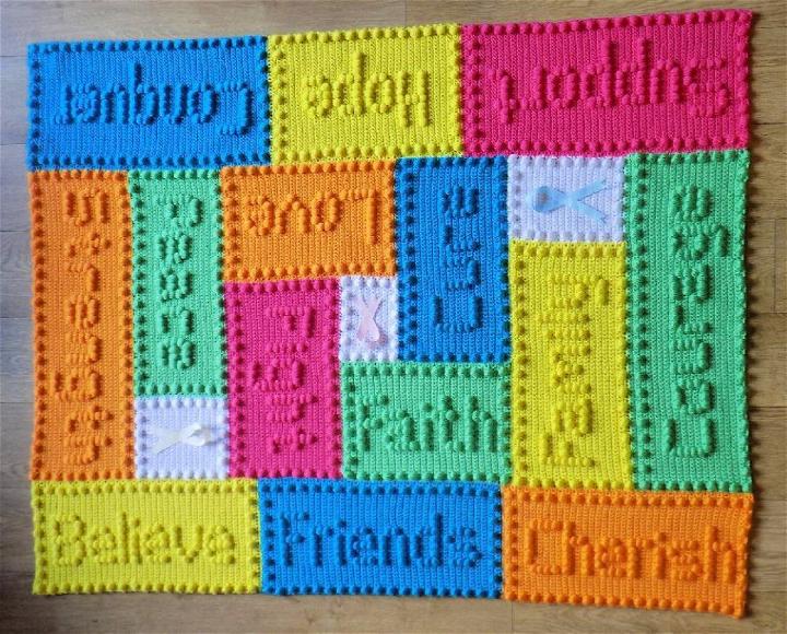Crochet Support Motif Lap Blanket for Cancer Patients