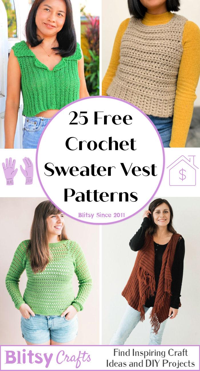 25 Free Crochet Sweater Vest Patterns - Easy Crochet Sweater Vest Pattern for Beginners