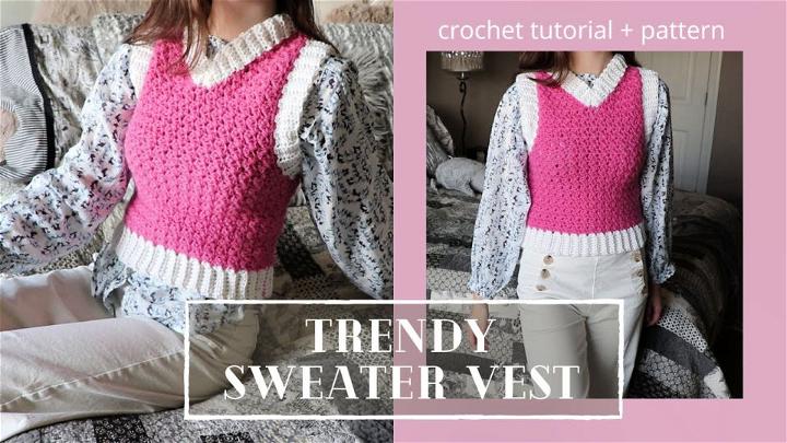 Crochet Trendy Sweater Vest Pattern