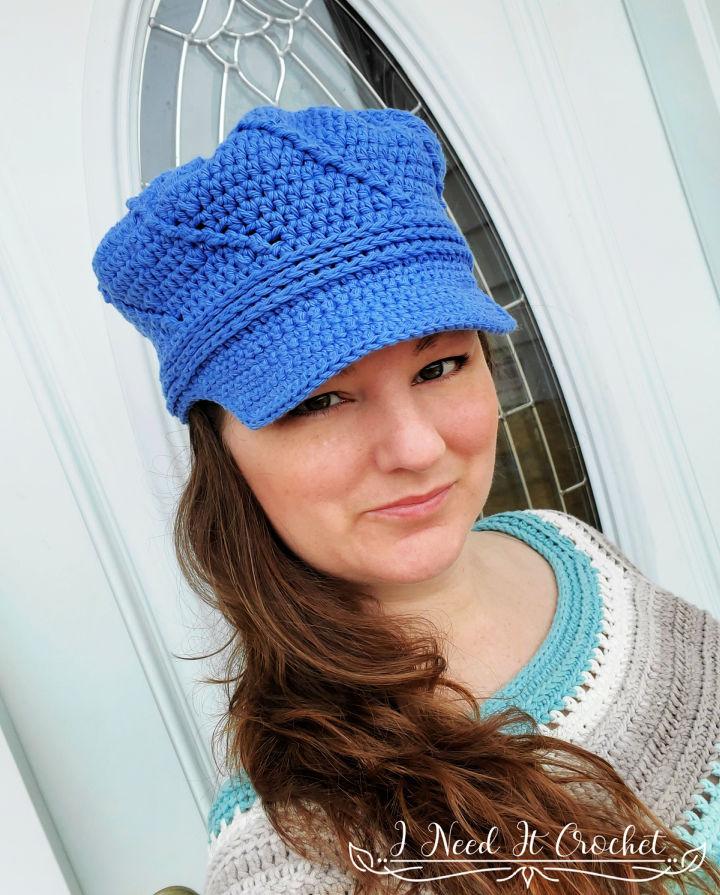 Crochet Twisted Newsboy Hat Pattern