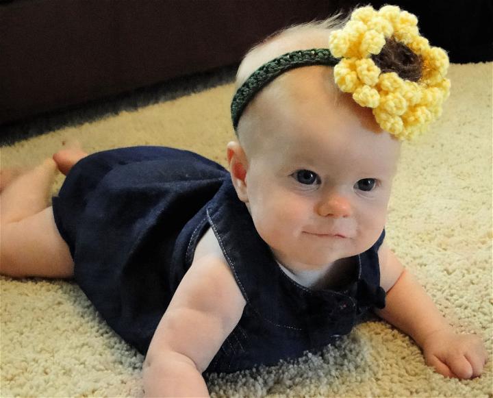 Crochet Walking on Sunshine Baby Headband Pattern