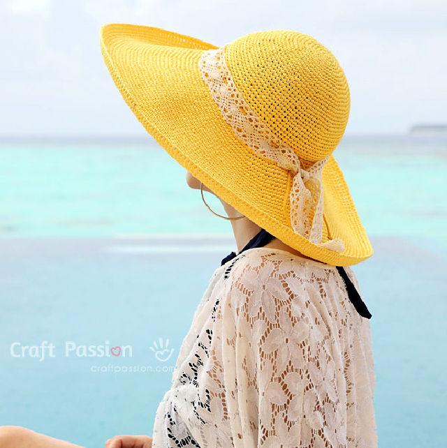 Crochet Wide Brim Beach Hat Pattern