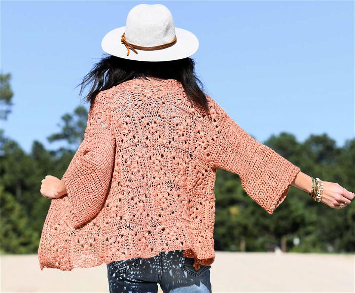 Crochet Wildflower Granny Square Cardigan Pattern