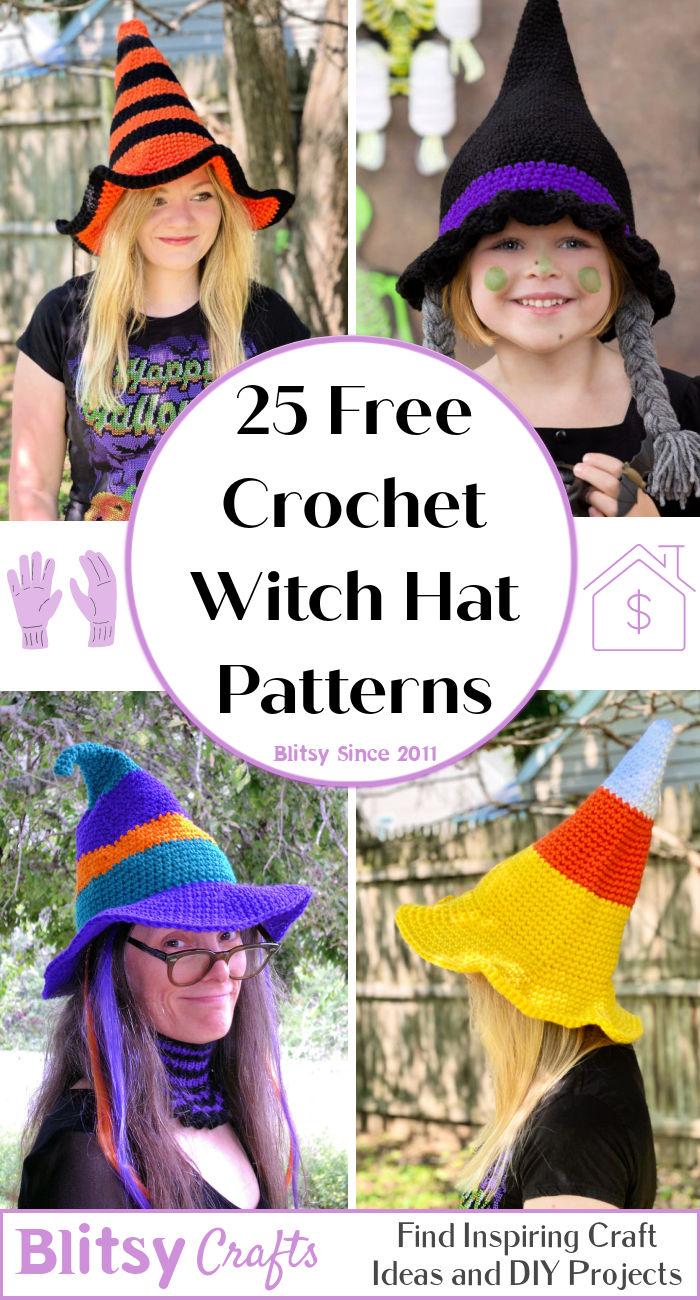 25 Free Crochet Witch Hat Patterns (Crochet Witches Hat Pattern PDF)