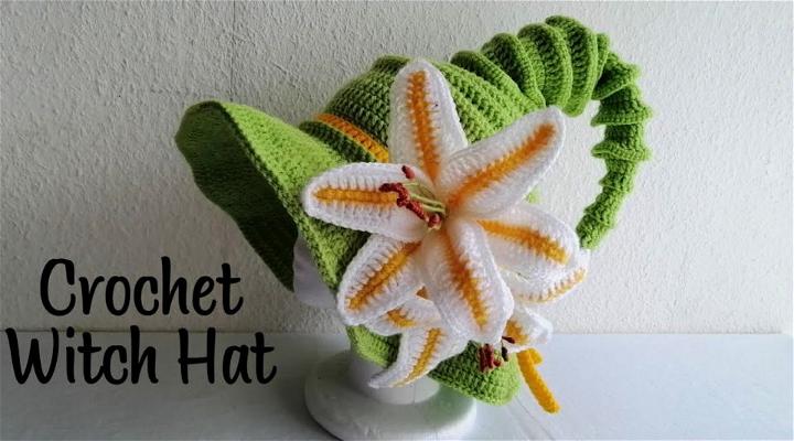 Crochet Witch Hat With Flowers Free Pattern