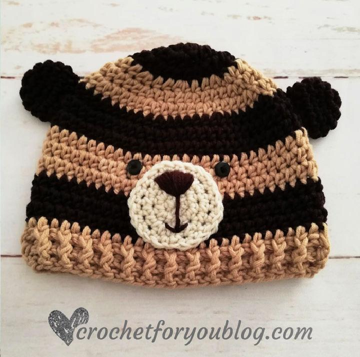 Crochet Woodland Bear Hat Pattern