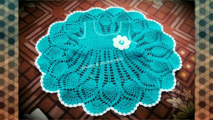Crochet a Pineapple Stitch Baby Dress - 6-9 Month