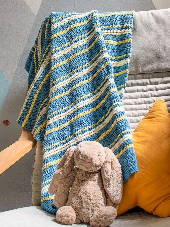 Crocheted Boutchou Blanket for Baby Boy Free Pattern