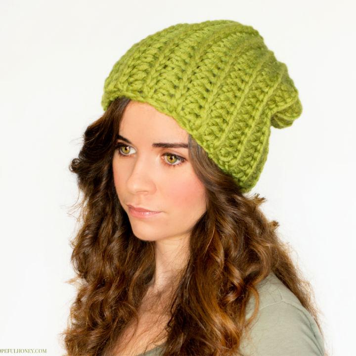 Crocheted Chunky Willow Tree Slouchy Beanie Free Pattern