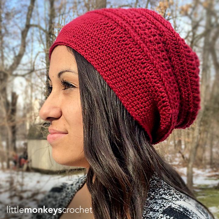 Crocheted Marion Slouch Hat Pattern