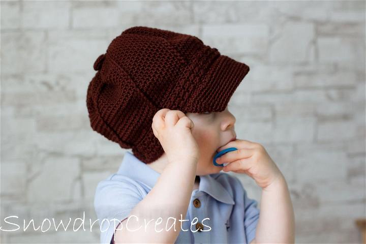 Crocheted Newsboy Childrens Hat Pattern
