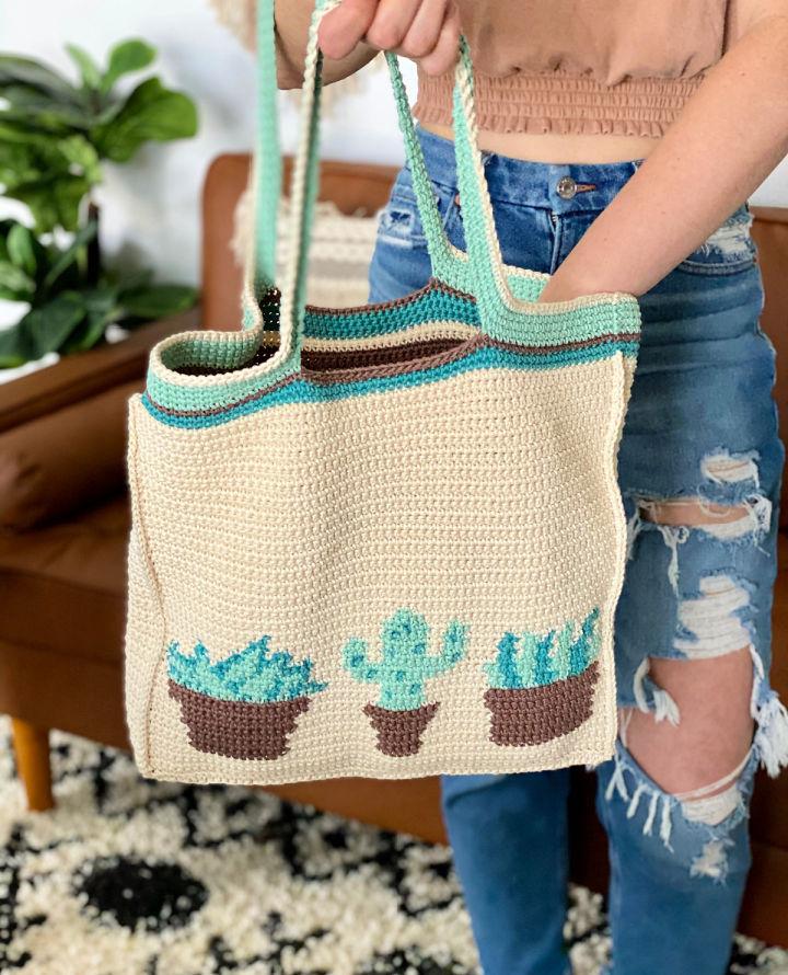 Crocheted Plant Lady Tote Bag Pattern