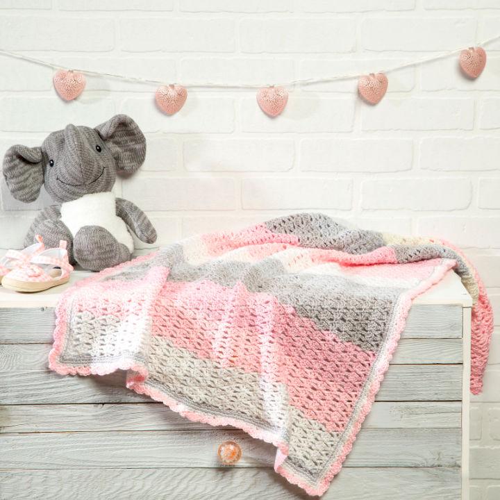 Crocheted Thumbelina Baby Boy Blanket Free Pattern
