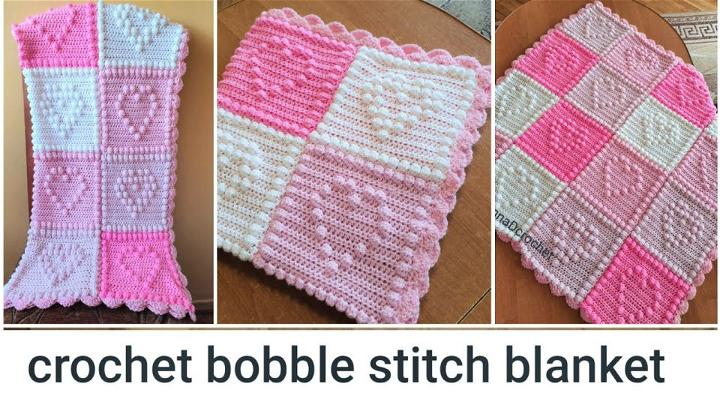 Crocheting a Bobble Stitch Heart Blanket