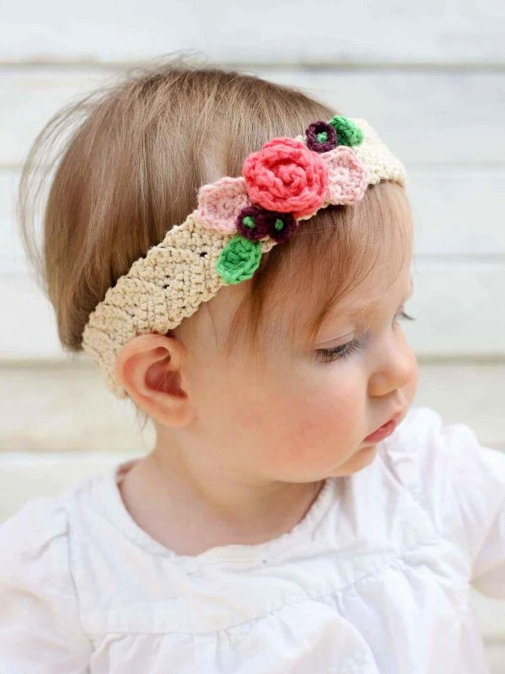 Cute Crochet Flower Toddler Headband Pattern